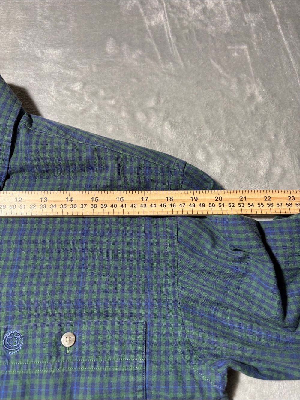 Wrangler Cowboy Cut Gorge‎ Strait Men’s M Green Blue Plaid Button Down Shirt - Picture 12 of 12